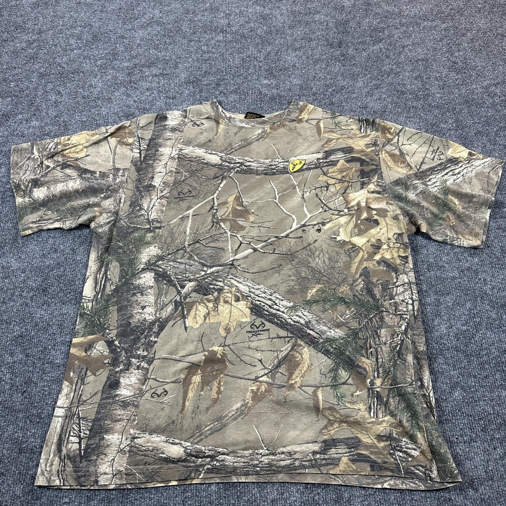 Scentblocker T-Shirt Mens Large Brown Good Realtree Camo Hunting Graphic Tee